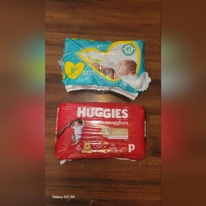 NEW Huggies & OPENED Pampers PREEMIE diapers